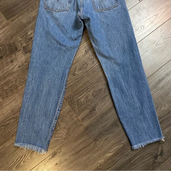Levi’s wedgie fit jeans high rise tapered leg chewed hem size 27 - Picture 7 of 16